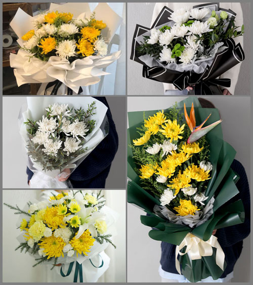 山东莱芜莱城区牛泉镇南白塔村白事花束代送